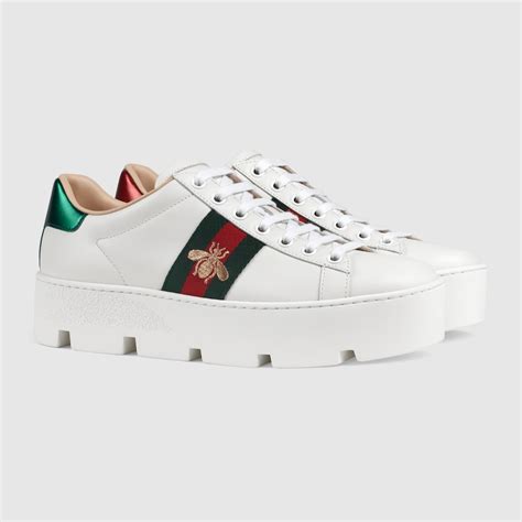 gucci ace platform sneaker|Gucci bee platform sneakers.